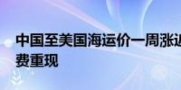 中国至美国海运价一周涨近40% 上万美元运费重现