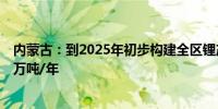 内蒙古：到2025年初步构建全区锂产业链锂精矿产能达到5万吨/年