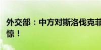 外交部：中方对斯洛伐克菲佐总理遇袭深感震惊！