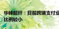 华峰超纤：目前跨境支付业务占公司总体营收比例较小