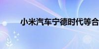 小米汽车宁德时代等合资公司成立