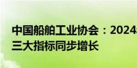 中国船舶工业协会：2024年一季度我国造船三大指标同步增长