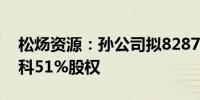 松炀资源：孙公司拟8287.5万元收购富荣高科51%股权