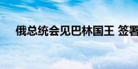 俄总统会见巴林国王 签署多份合作文件