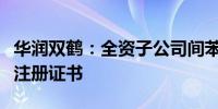华润双鹤：全资子公司间苯三酚注射液获药品注册证书
