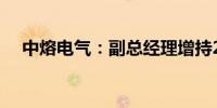 中熔电气：副总经理增持2万股公司股份