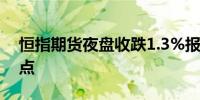 恒指期货夜盘收跌1.3%报18638点低水231点