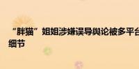 “胖猫”姐姐涉嫌误导舆论被多平台封禁重庆警方公布调查细节
