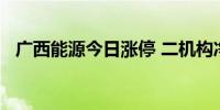 广西能源今日涨停 二机构净买入1.27亿元