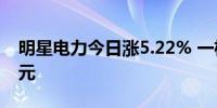 明星电力今日涨5.22% 一机构净卖出1.03亿元