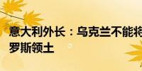 意大利外长：乌克兰不能将意大利武器用在俄罗斯领土