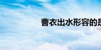 曹衣出水形容的是什么