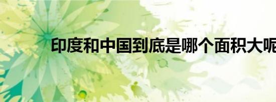 印度和中国到底是哪个面积大呢