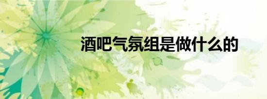 酒吧气氛组是做什么的