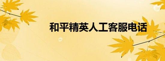 和平精英人工客服电话