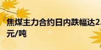 焦煤主力合约日内跌幅达2.00%现报1680.50元/吨
