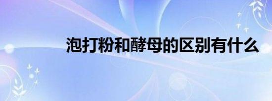 泡打粉和酵母的区别有什么