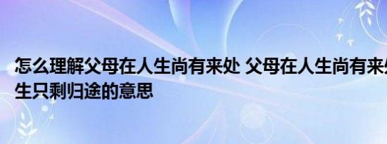 怎么理解父母在人生尚有来处 父母在人生尚有来处父母去人生只剩归途的意思