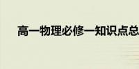 高一物理必修一知识点总结归纳人教版