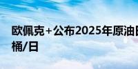 欧佩克+公布2025年原油日产量：3972.5万桶/日