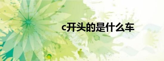 c开头的是什么车