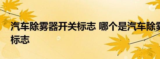 汽车除雾器开关标志 哪个是汽车除雾器开关标志