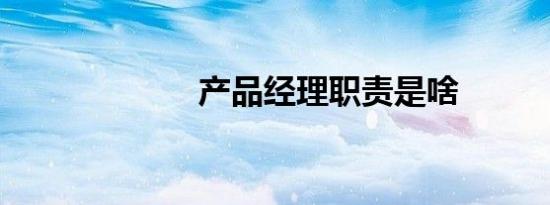 产品经理职责是啥