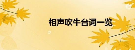 相声吹牛台词一览