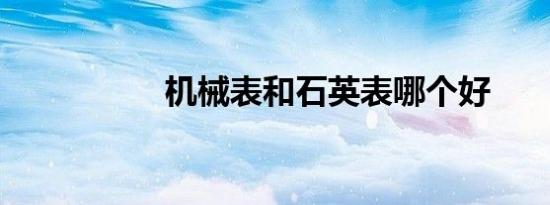 机械表和石英表哪个好