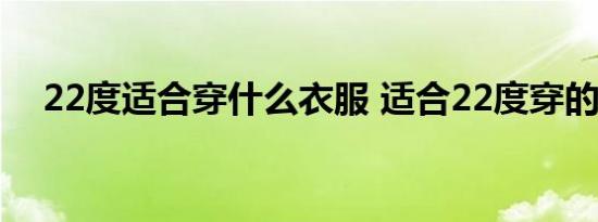 22度适合穿什么衣服 适合22度穿的衣服