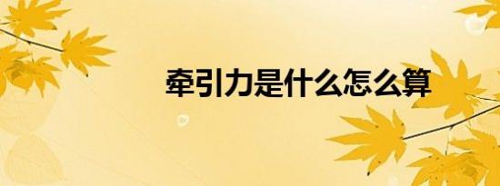 牵引力是什么怎么算