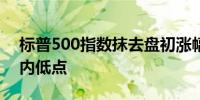 标普500指数抹去盘初涨幅现跌0.1%跌至日内低点