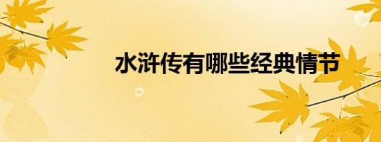 水浒传有哪些经典情节