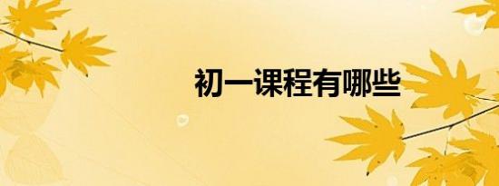 初一课程有哪些