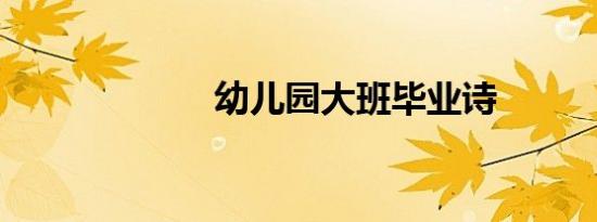 幼儿园大班毕业诗