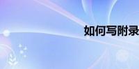 如何写附录