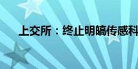 上交所：终止明皜传感科创板IPO审核