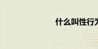 什么叫性行为