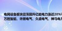 电网设备板块震荡回升亿能电力涨近20%平高电气午后涨停中国西电、万胜智能、许继电气、久盛电气、神马电力、众智科技等多股涨超5%
