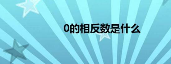 0的相反数是什么
