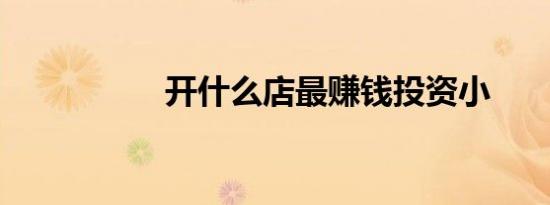 开什么店最赚钱投资小