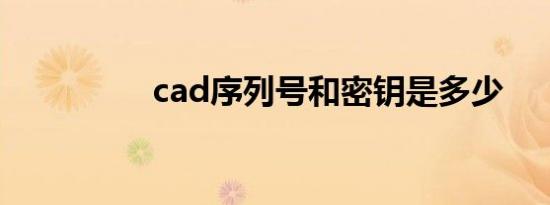 cad序列号和密钥是多少