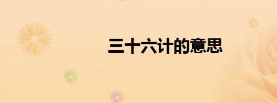 三十六计的意思