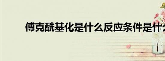 傅克酰基化是什么反应条件是什么