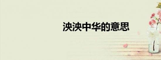 泱泱中华的意思