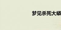 梦见杀死大蟒蛇