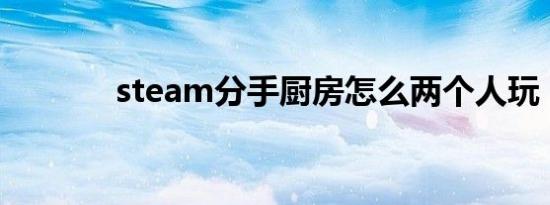 steam分手厨房怎么两个人玩
