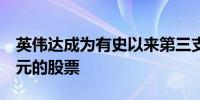 英伟达成为有史以来第三支市值达到3万亿美元的股票