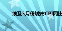 埃及5月份城市CPI同比上涨28.1%