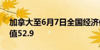 加拿大至6月7日全国经济信心指数 54.05前值52.9